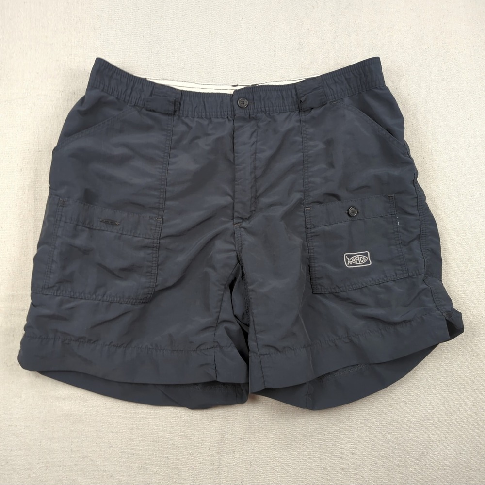 AFTCO Shorts Mens 34 Blue Fishing Performance Outdoor Stretch Cargo